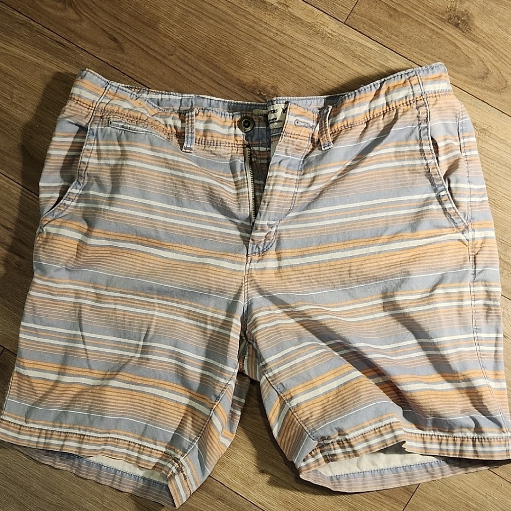 American Eagle Outfitters Orange and Gray Flat Front Shorts